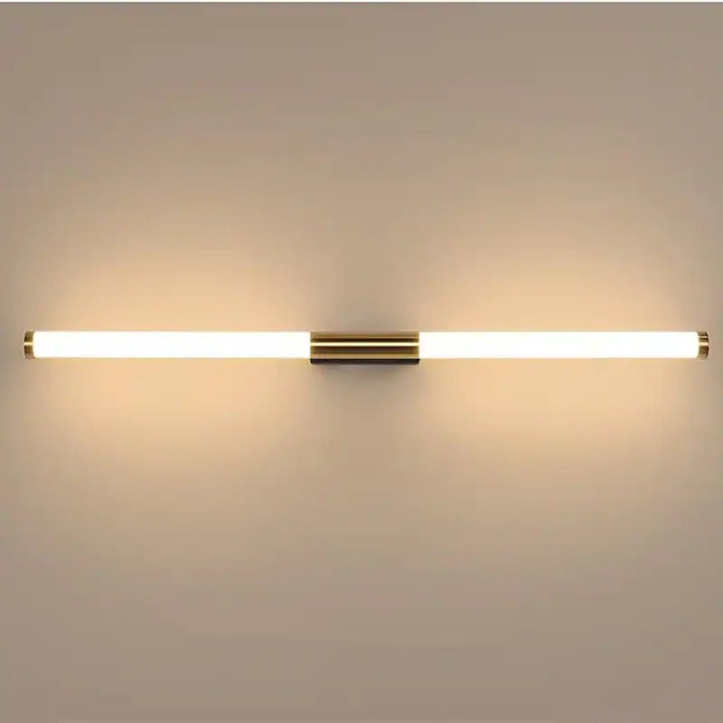 Applique murale LED linéaire moderne simple Leigh en métal doré blanc pour chambre