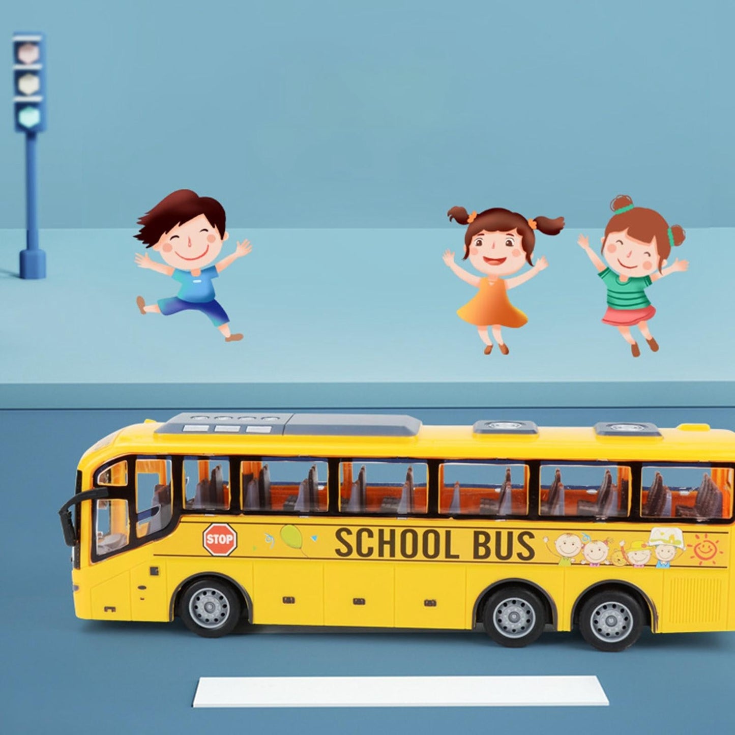 Télécommande de bus touristique électrique - Véhicule RC à l'échelle avec lumières pour enfants, école et plaisir en ville