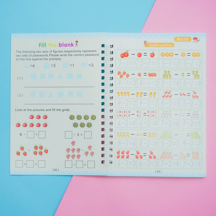 ScribbleJoy Livre - Cahier Educatif Réutilisable pour Enfants