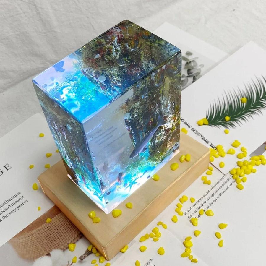 Floroux - Magnifique lampe de table Océan en résine pour votre maison