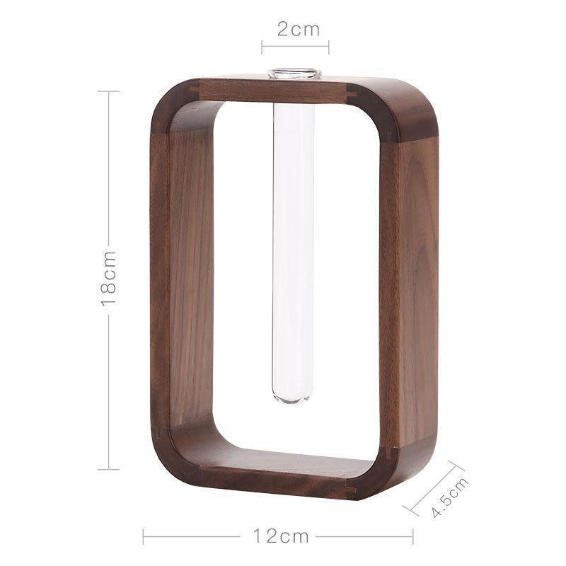 Floroux Vase de plantation en bois et verre | Conteneur de culture élégant | Parfait pour les amateurs de plantes et la décoration