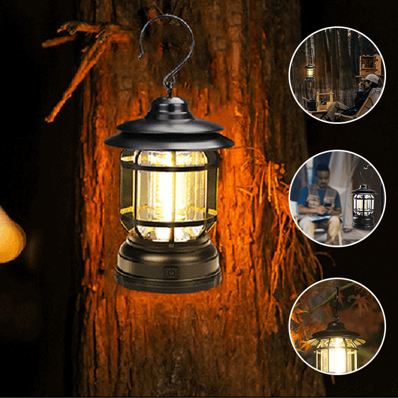 ÉclaireurVintage Lampe de jardin - Lampe portable rétro pour aventures en plein air