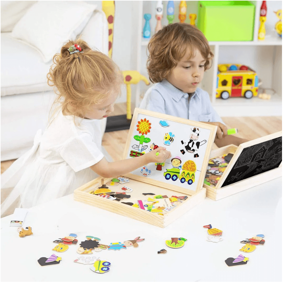 CreativeChalk Board - Tableau magnétique double face pour enfants