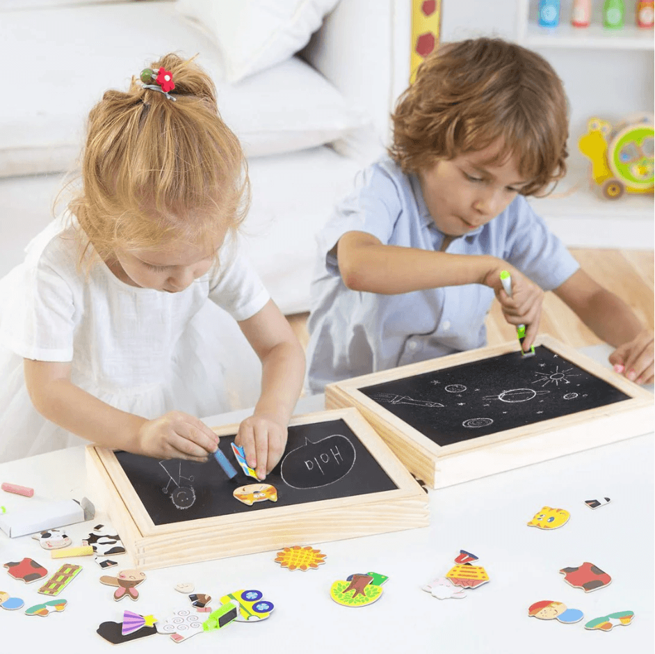 CreativeChalk Board - Tableau magnétique double face pour enfants