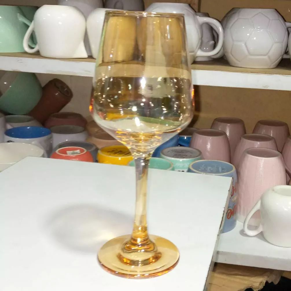 6pc Verres à vin dorés
