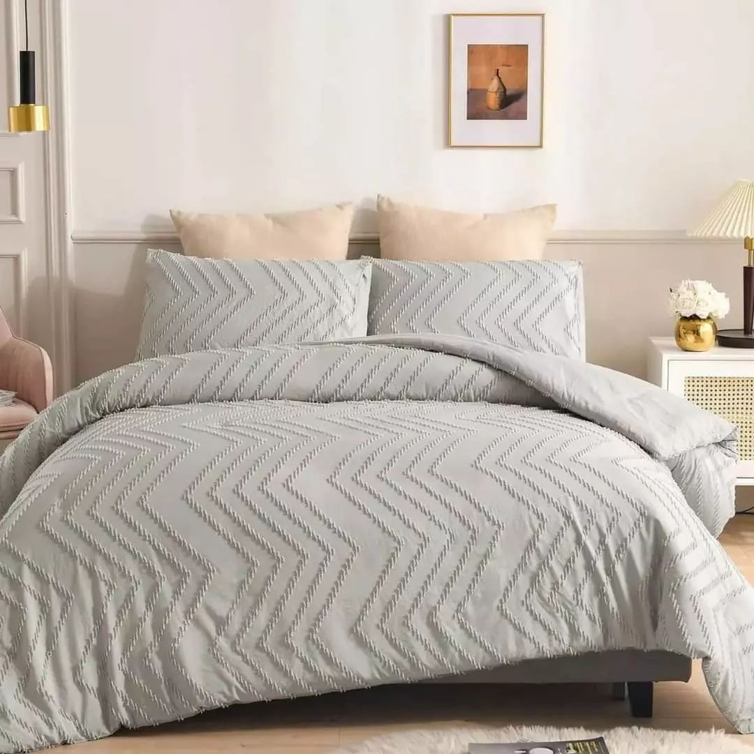 3Pc Housse de couette tuftée Wave Set
