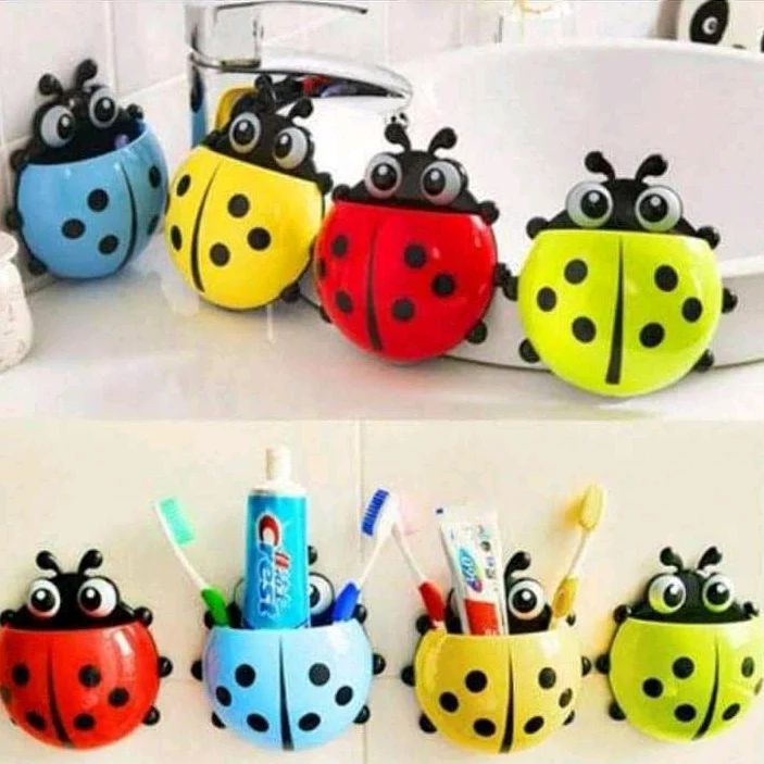 Porte-brosse à dents coccinelle