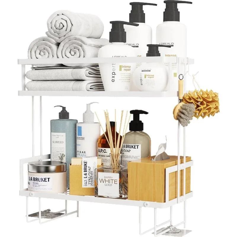 Organisateur de salle de bain en double couche au-dessus du rack/étagère des toilettes