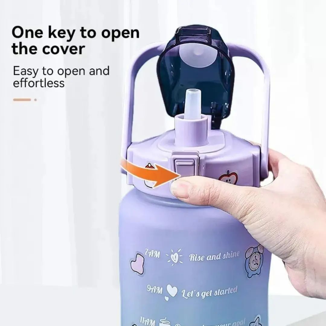 Bouteille d'eau motivationnelle 2L