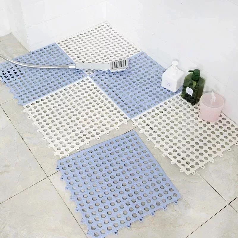 Tapis de douche baignoire avec trou de drainage étanche antidérapant découpable