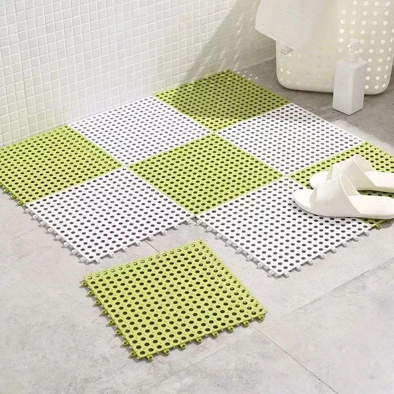 Tapis de douche baignoire avec trou de drainage étanche antidérapant découpable