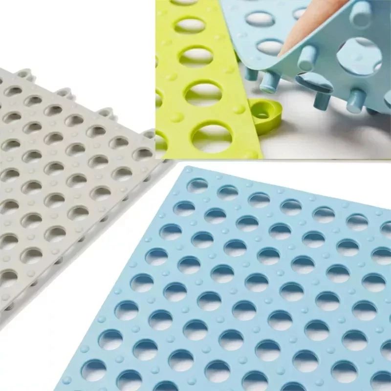 Tapis de douche baignoire avec trou de drainage étanche antidérapant découpable