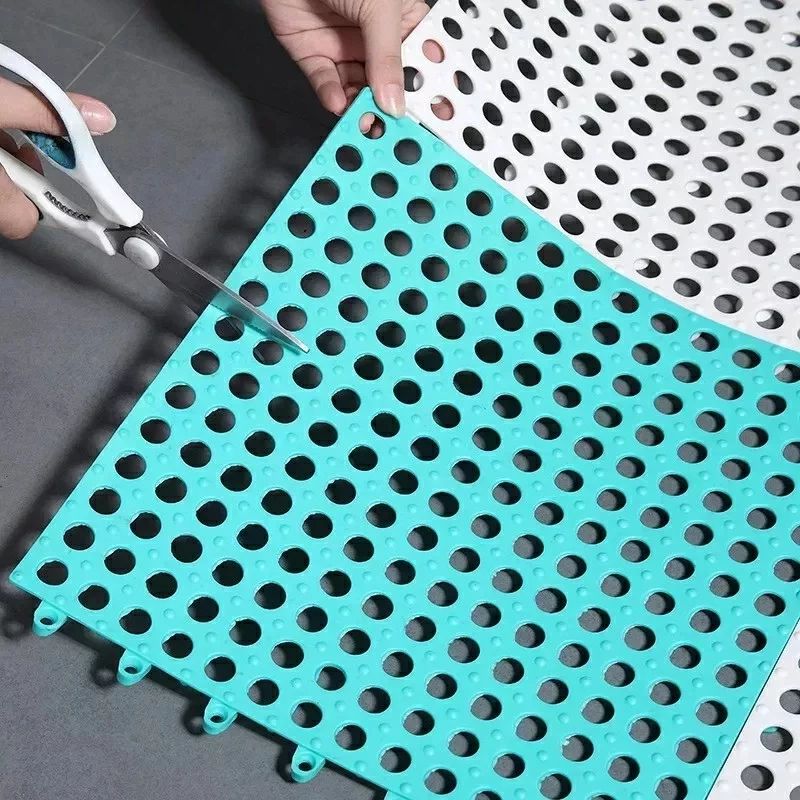 Tapis de douche baignoire avec trou de drainage étanche antidérapant découpable