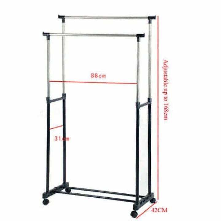 Porte-manteau double pôle en acier inoxydable