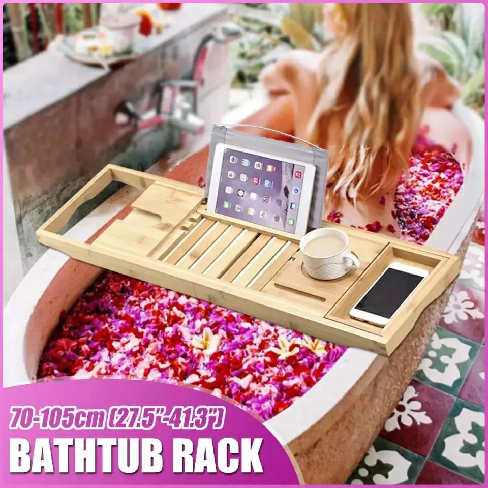Plateau de baignoire en bambou