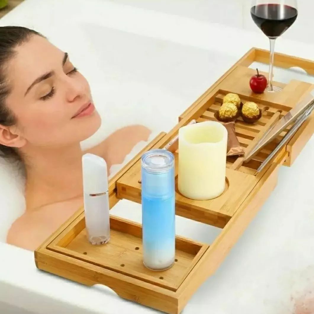 Plateau de baignoire en bambou