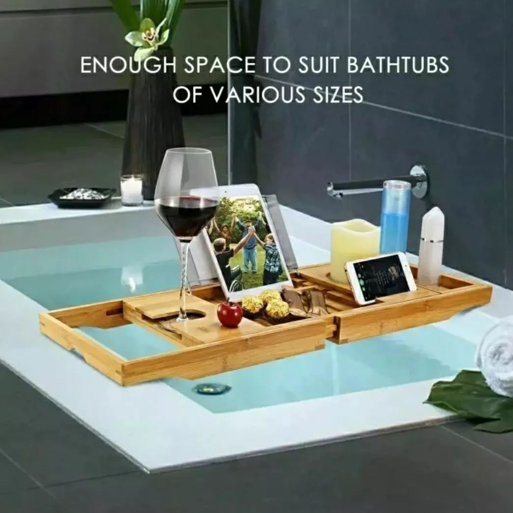 Plateau de baignoire en bambou