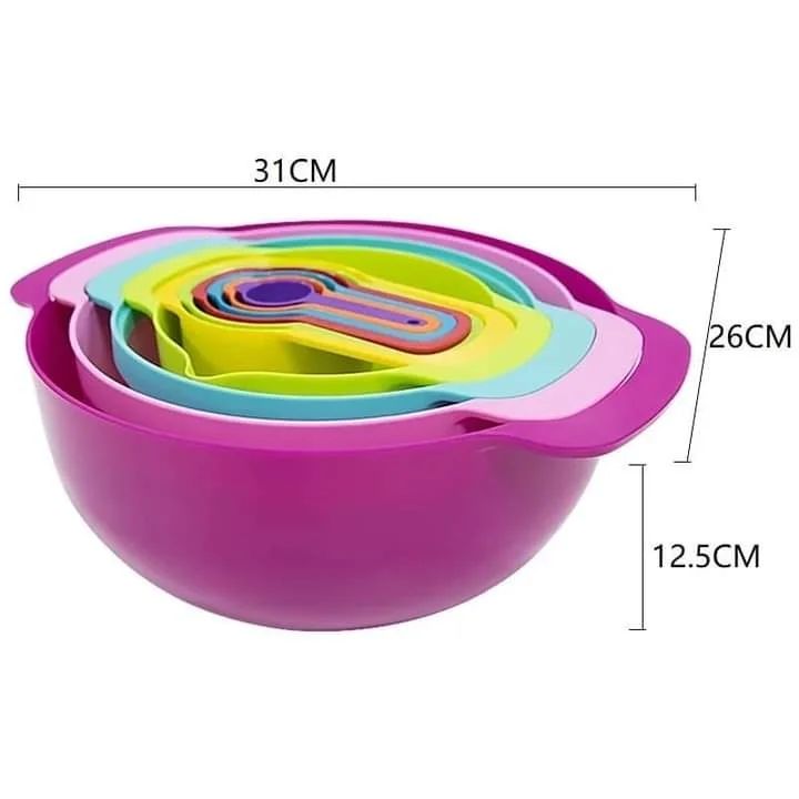 10Pcs Bols de mélange avec tasses à mesurer