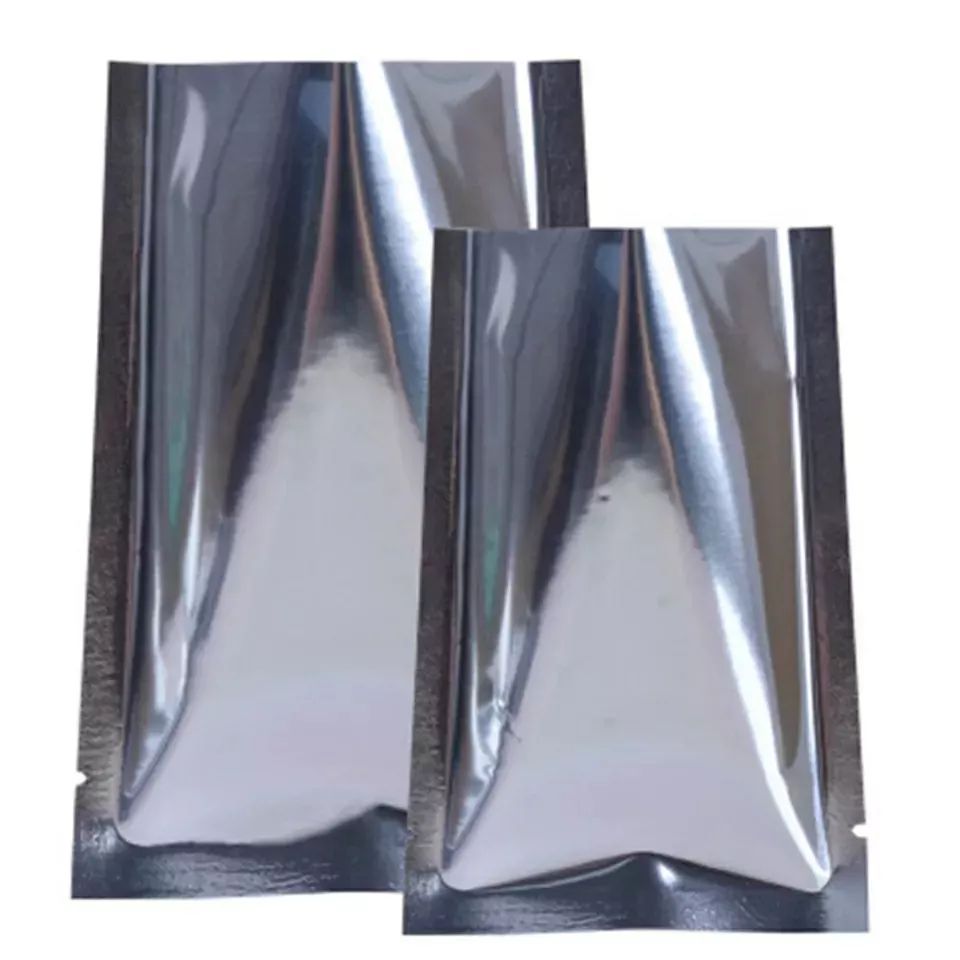Sacs de rangement en feuille Mylar en aluminium argenté - 100pc