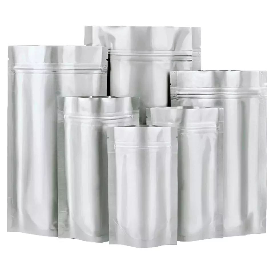 Sacs de rangement en feuille Mylar en aluminium argenté - 100pc