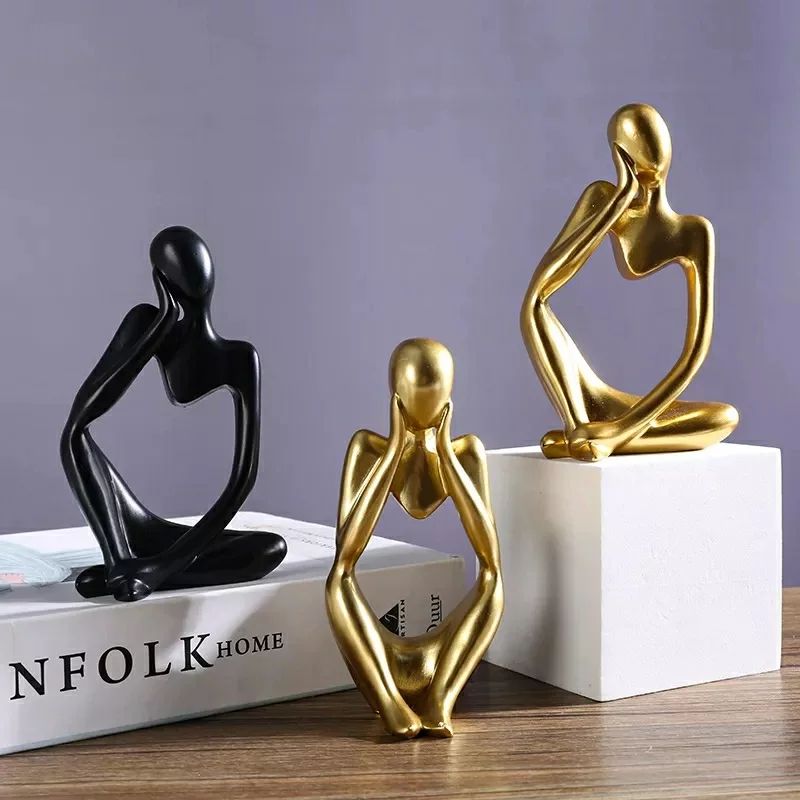 Statue de Penseur Figure Abstraite Sculpture