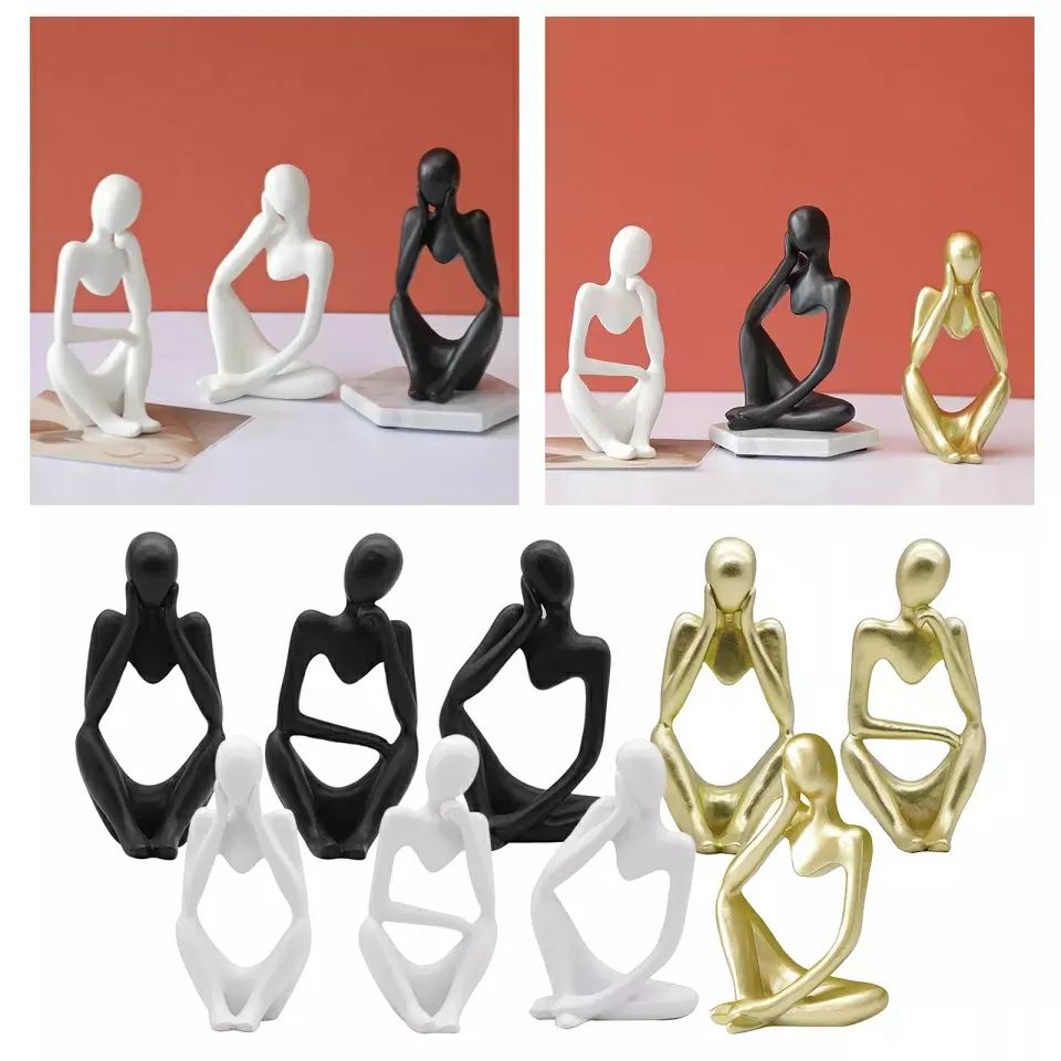 Statue de Penseur Figure Abstraite Sculpture