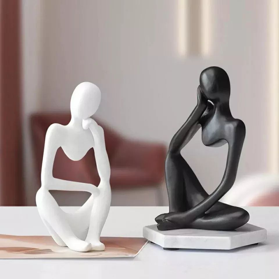 Statue de Penseur Figure Abstraite Sculpture