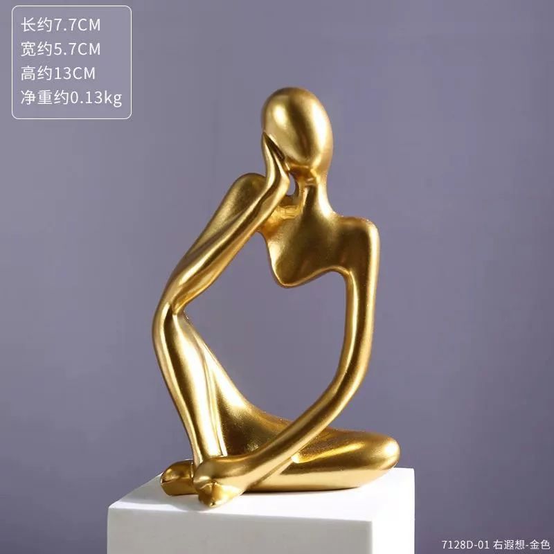 Statue de Penseur Figure Abstraite Sculpture