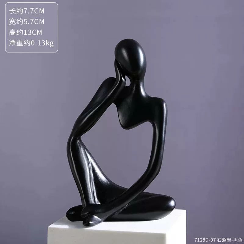 Statue de Penseur Figure Abstraite Sculpture