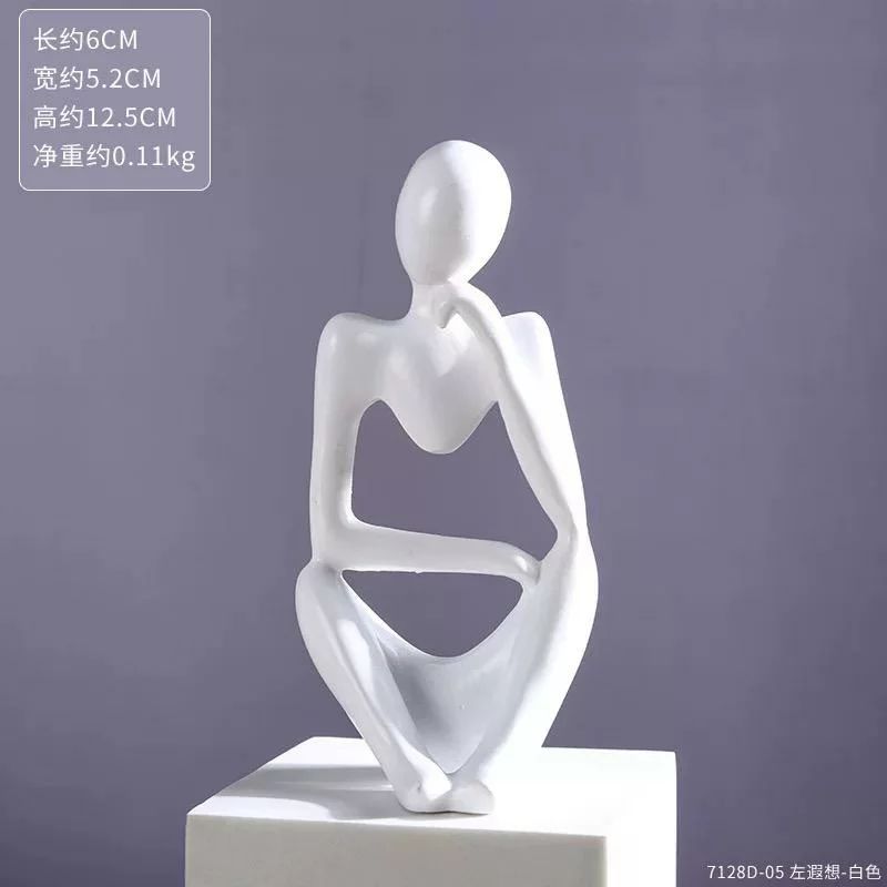 Statue de Penseur Figure Abstraite Sculpture