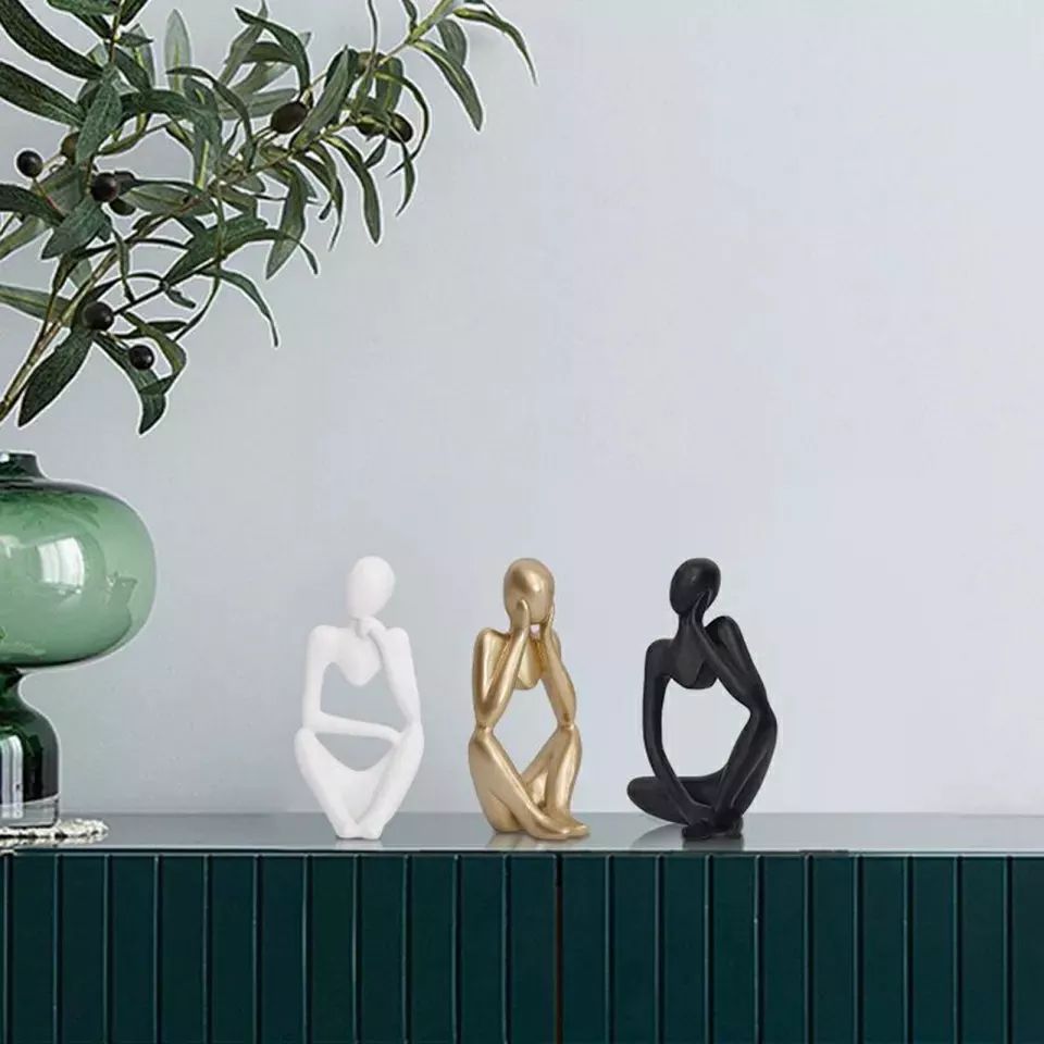 Statue de Penseur Figure Abstraite Sculpture