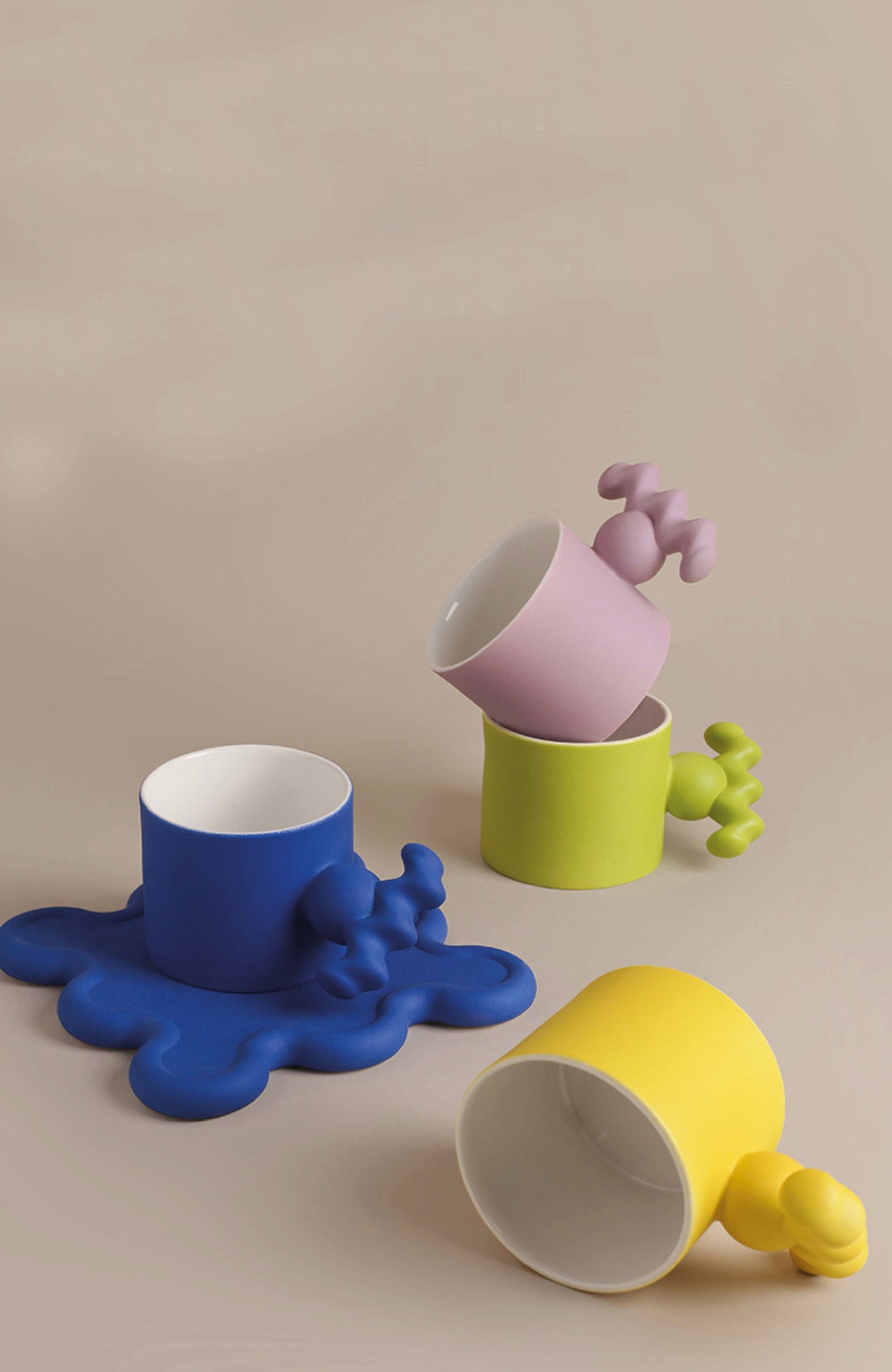 Cupido - Ensemble de Tasse et Soucoupe en Porcelaine Fait Main