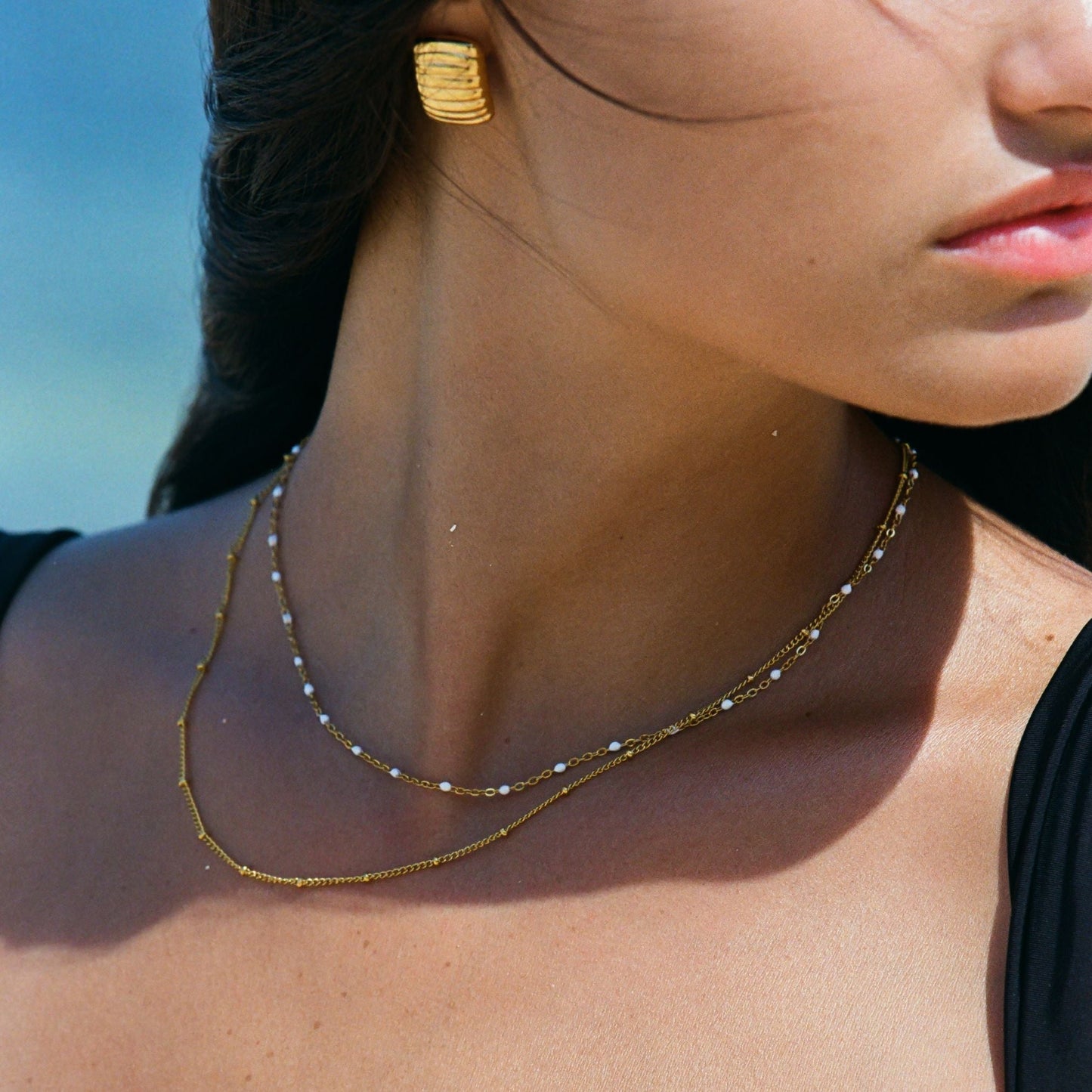 Amara Double Perles Choker - Élégant et Unique !