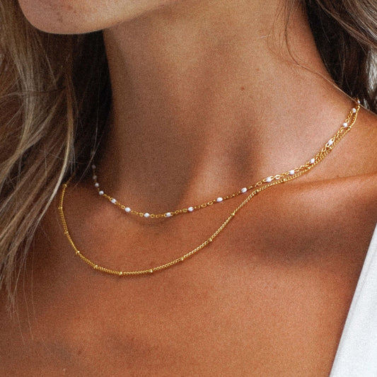 Amara Double Perles Choker - Élégant et Unique !