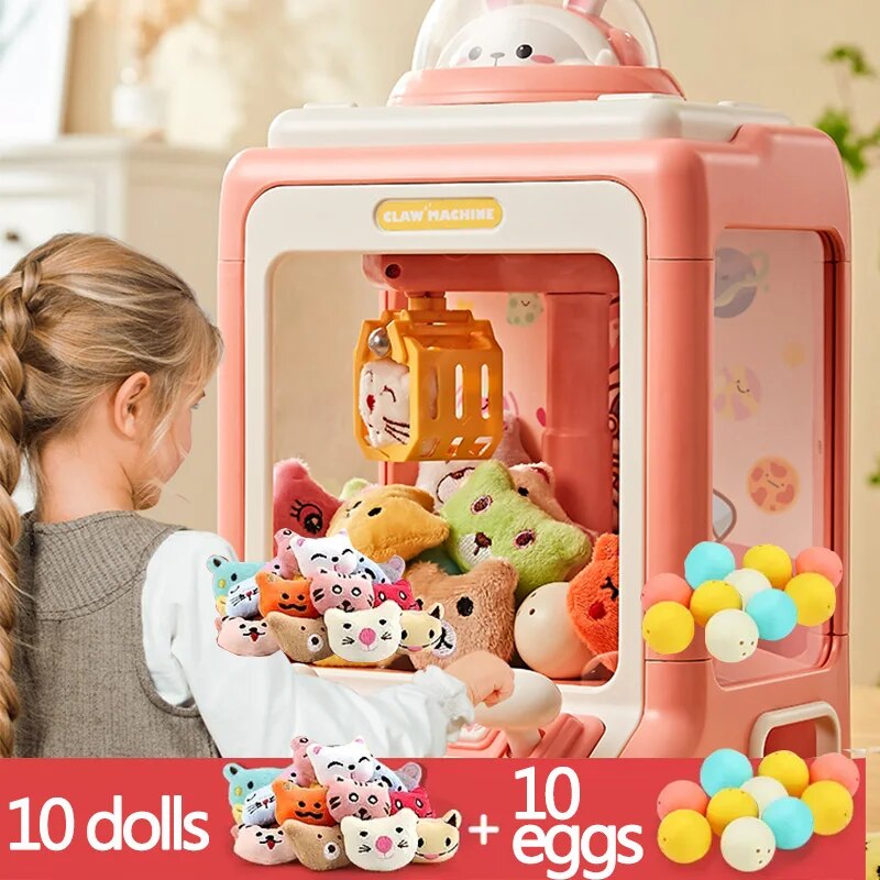 Mini machine à jouets à griffes pour enfants - Jeu de grabber en peluche à pièces avec lumières et musique