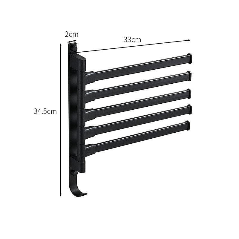Towelix 5-Bras Porte-serviettes – Moderne et Pratique en Noir