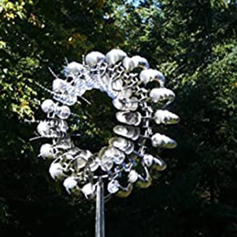 Floroux kinetic metal wind turbine | Unique garden art | Magical outdoor sculpture