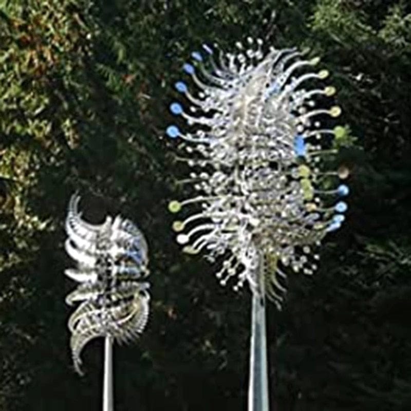 Floroux kinetic metal wind turbine | Unique garden art | Magical outdoor sculpture