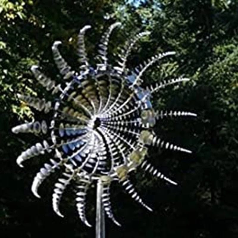 Floroux kinetic metal wind turbine | Unique garden art | Magical outdoor sculpture
