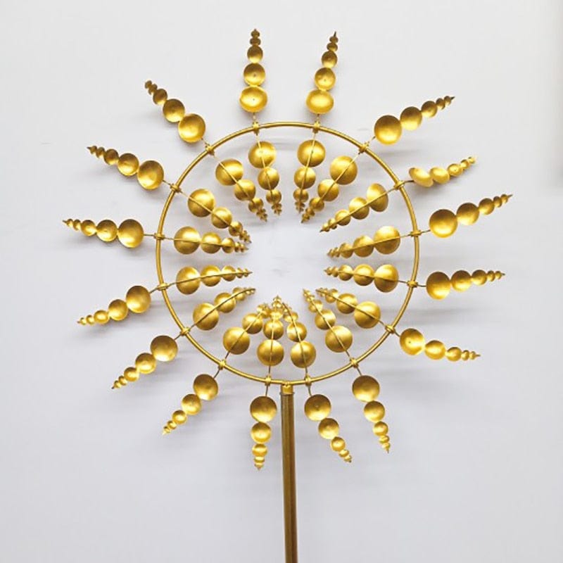 Floroux kinetic metal wind turbine | Unique garden art | Magical outdoor sculpture