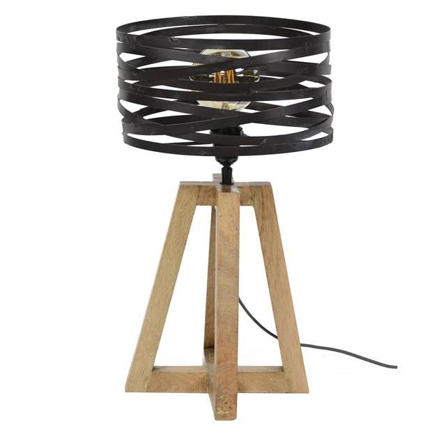Floroux – Lampe de table en bois industrielle moderne pour une lumière conviviale et élégante