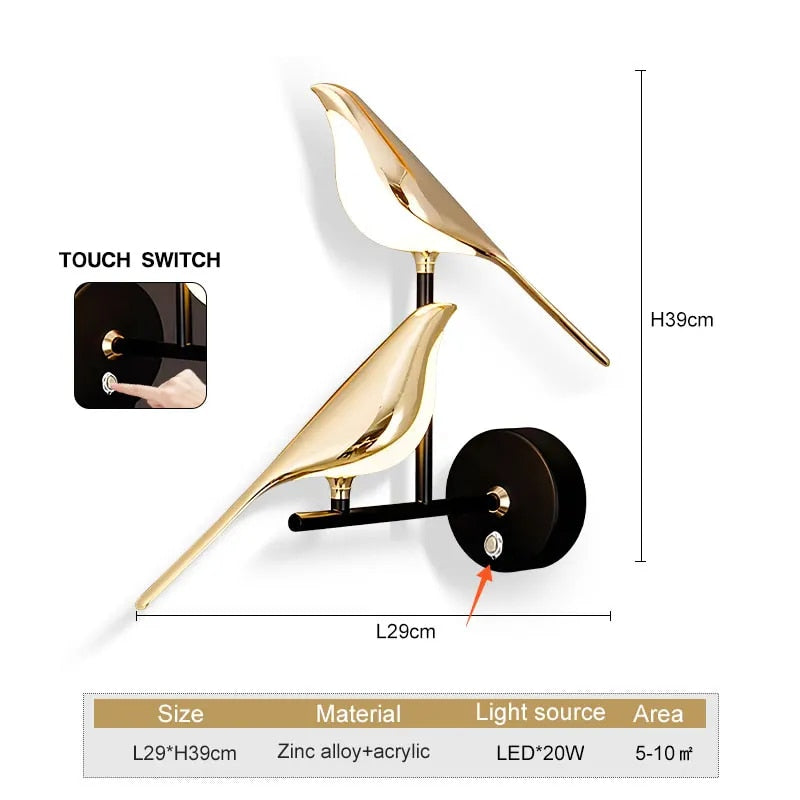WingSpan - Applique murale pour oiseaux 360° rotatif