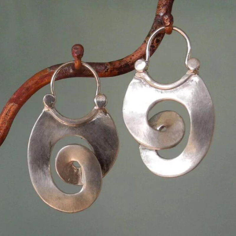 Boucles d'oreilles en spirale argent vintage envoûtantes - Nayela