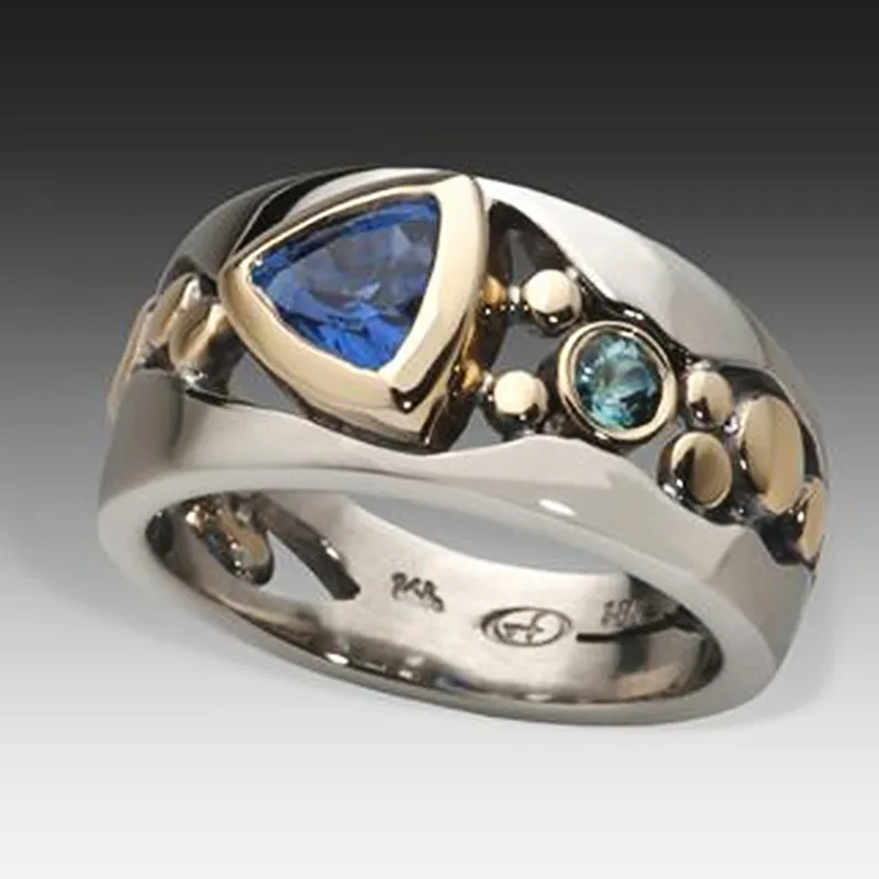 Bague en Argent Vintage Envoûtante avec Pierre Précieuse Bleue Éclatante - Celina