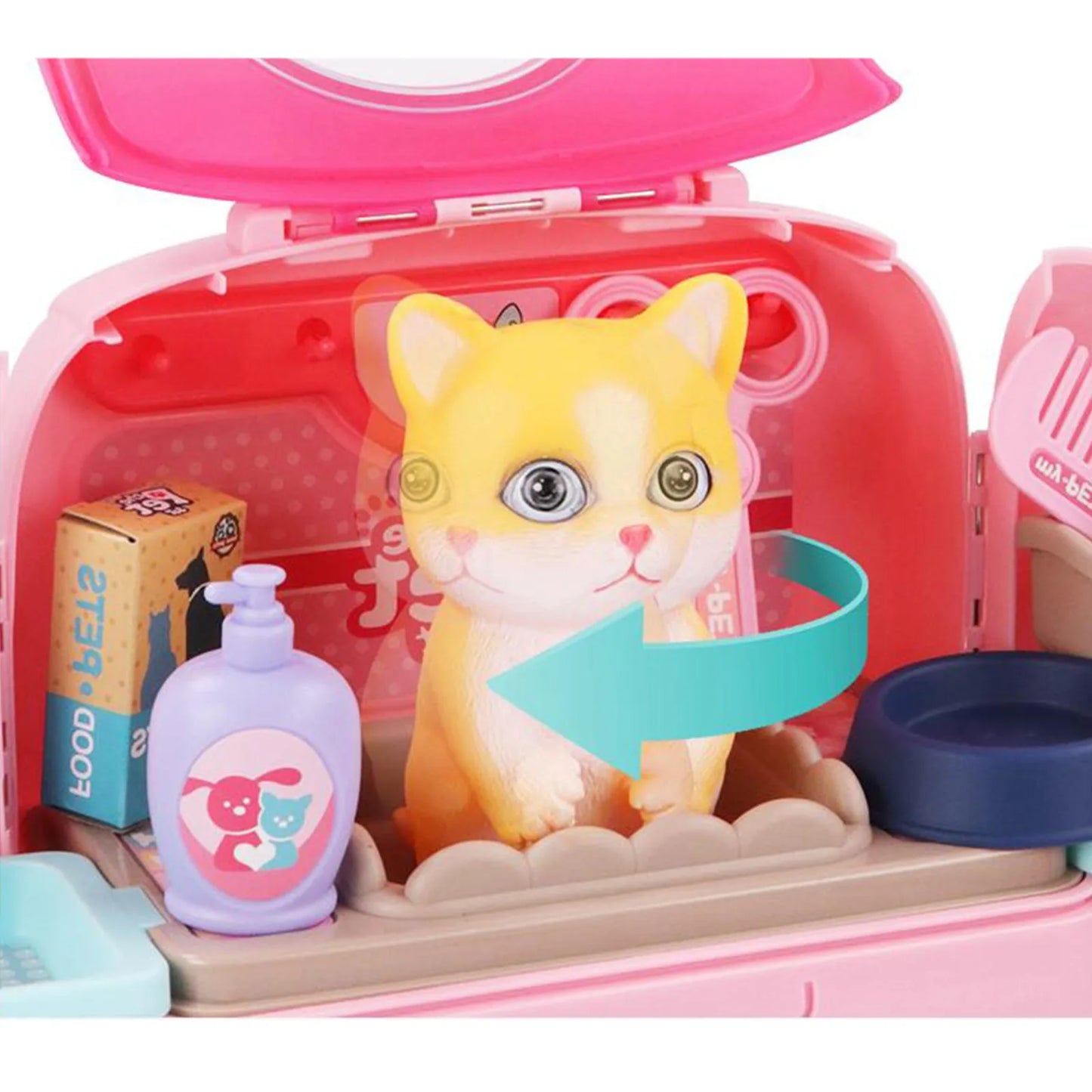 Pet Paradise - Ensemble de soins pour animaux portable pour enfants