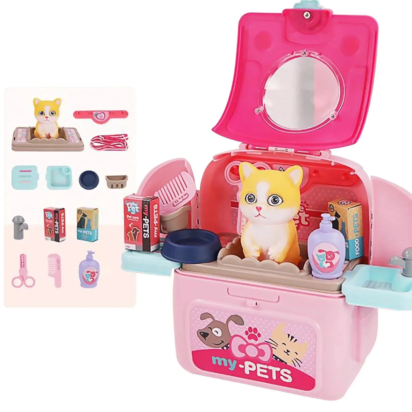 Pet Paradise - Ensemble de soins pour animaux portable pour enfants