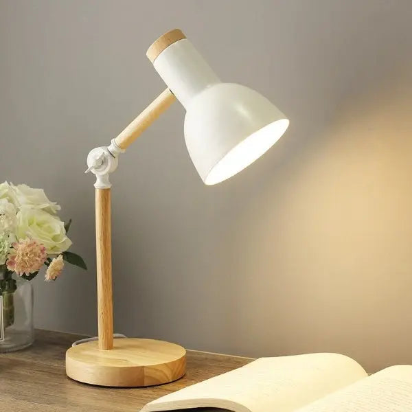 NordikLumi - Lampe de Bureau en Bois avec Éclairage LED