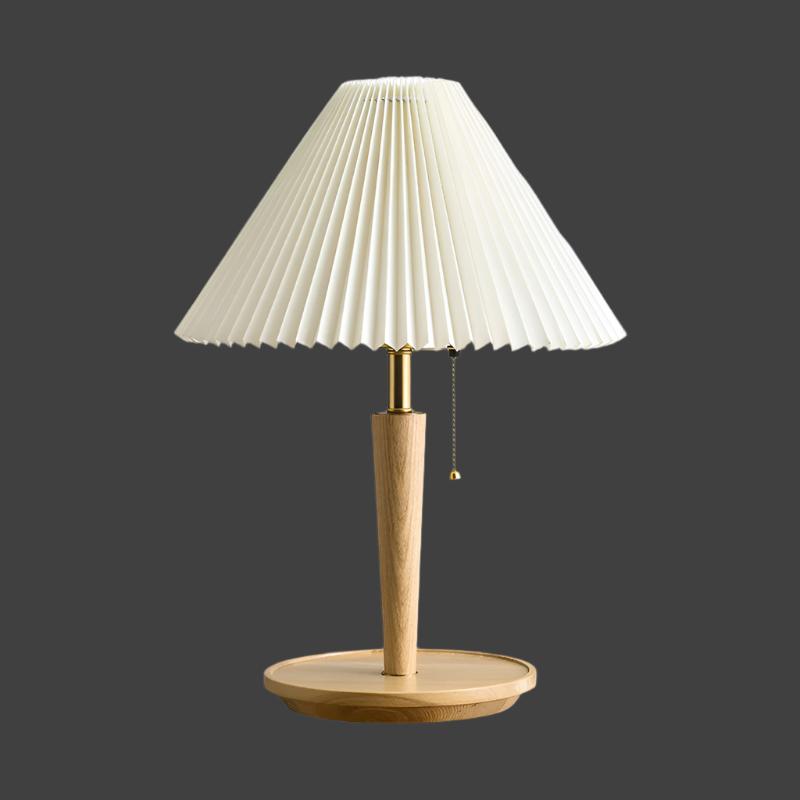 Floroux – Lampe de table en bois rétro avec charme vintage