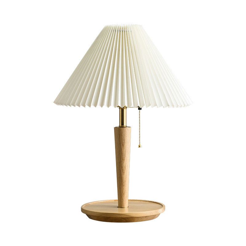 Floroux – Lampe de table en bois rétro avec charme vintage