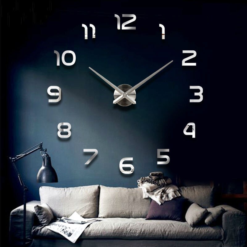 Tijdmeester Mode 3D Grande Horloge Mur Autocollant Miroir
